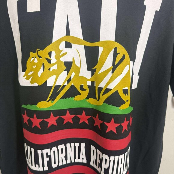 Men's T-shirt, California Republic, Size XL, Black - Picture 3 of 8
